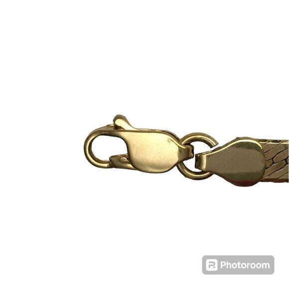 Gold Tone Herringbone Necklace 5mm Fashion Jewelry Layering Necklace 20" - Picture 3 of 7